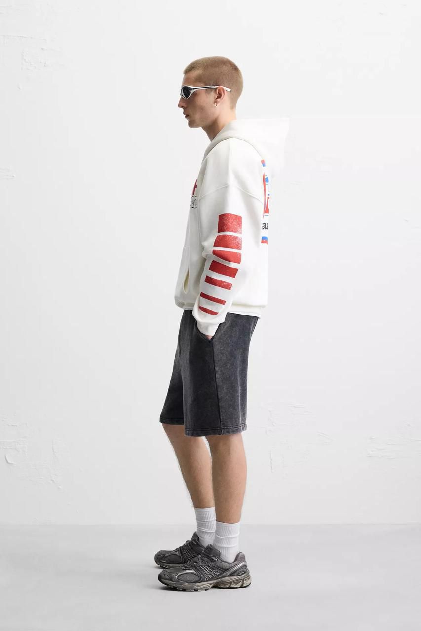 Zara Oversized Hoodie Printed | HR1