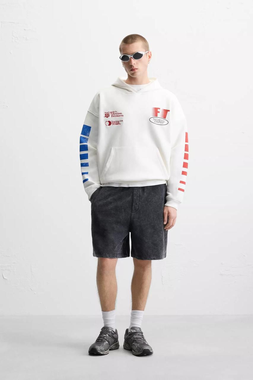 Zara Oversized Hoodie Printed | HR1