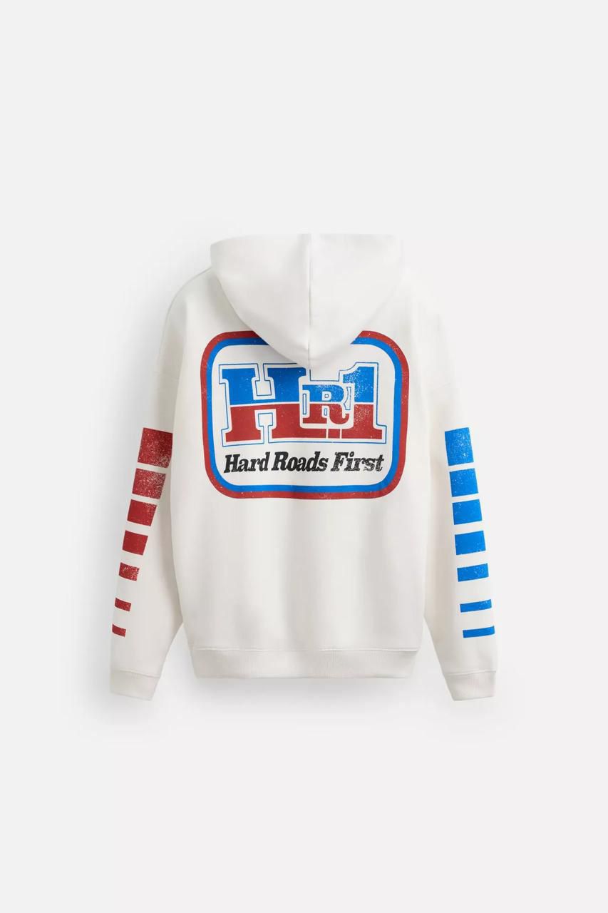 Zara Oversized Hoodie Printed | HR1