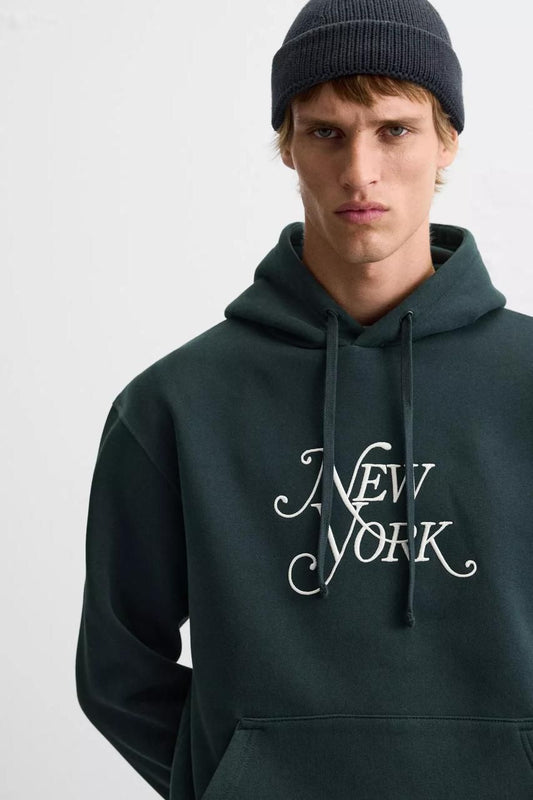 Zara Oversized Hoodie Printed | Green NY