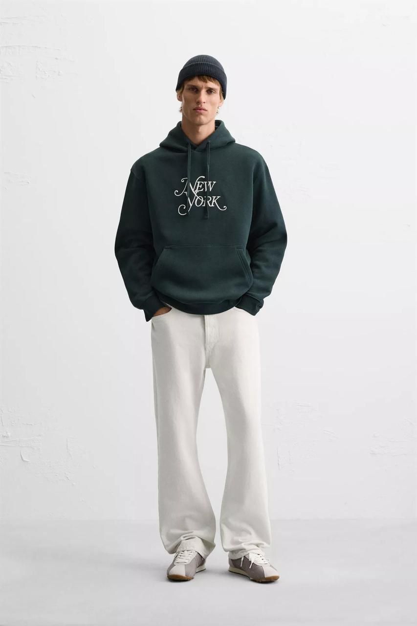 Zara Oversized Hoodie Printed | Green NY