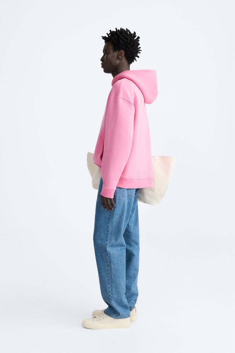 Zara Oversized Hoodie Printed | Pink