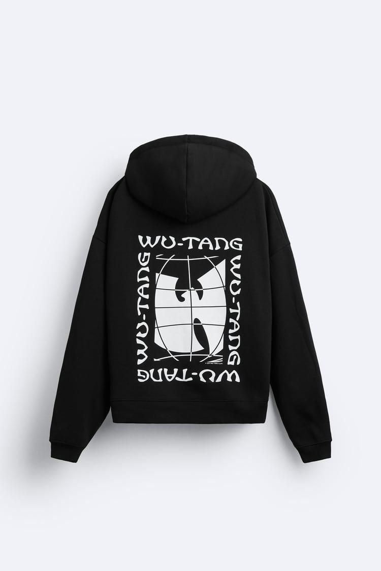 Zara Oversized Hoodie Printed | Black