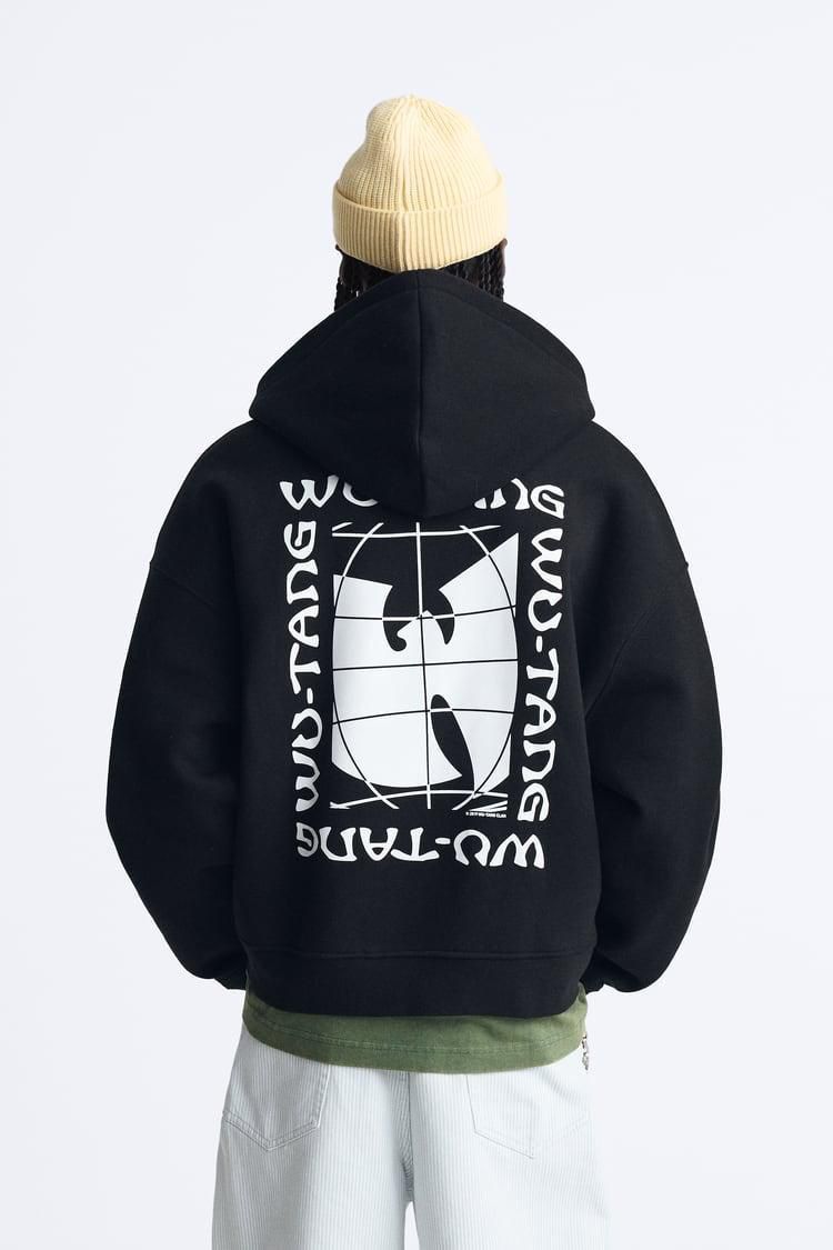Zara Oversized Hoodie Printed | Black