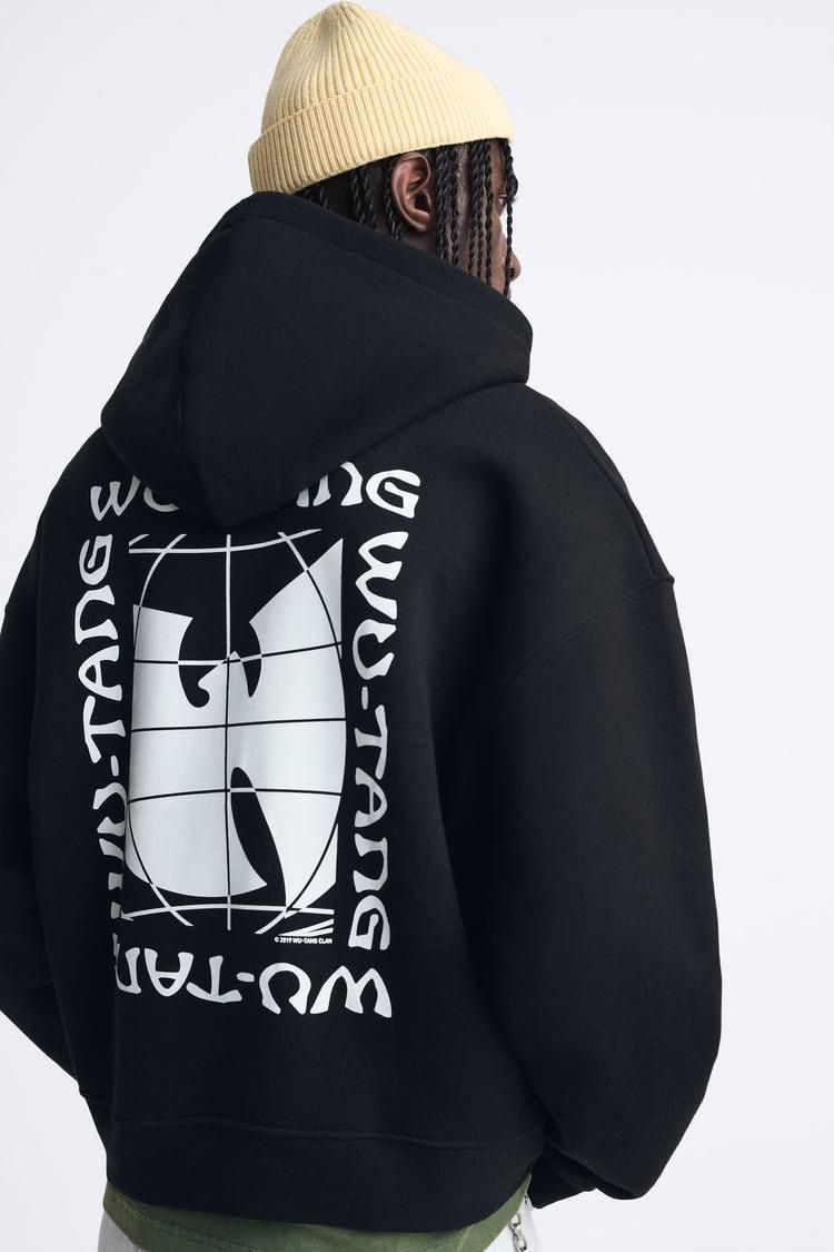 Zara Oversized Hoodie Printed | Black