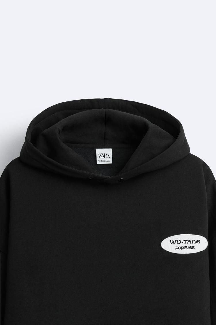 Zara Oversized Hoodie Printed | Black