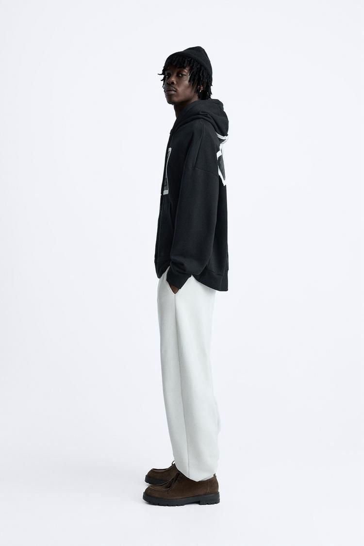 Zara Oversized Hoodie Printed | Black 2