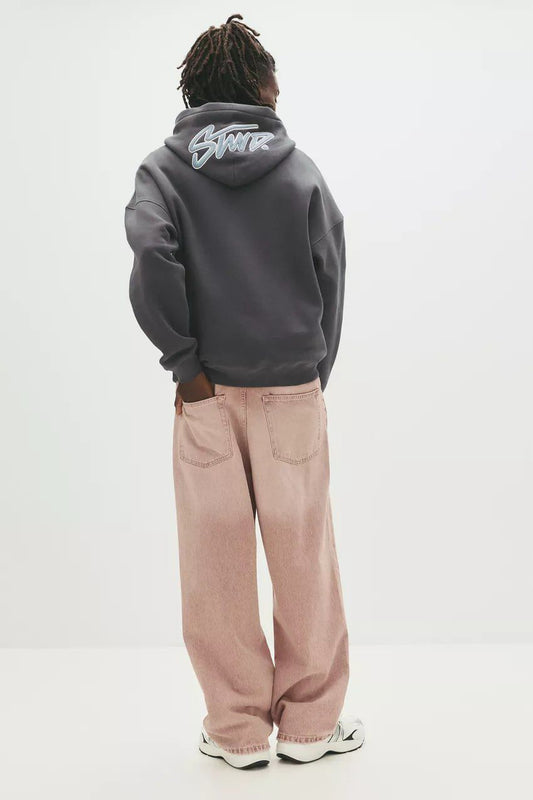 Pull & Bear STWD Box Fit Hoodie | Anthracite grey
