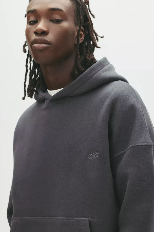 Pull & Bear STWD Box Fit Hoodie | Anthracite grey