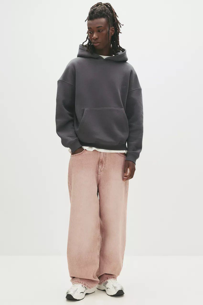 Pull & Bear STWD Box Fit Hoodie | Anthracite grey