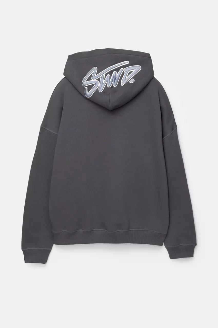 Pull & Bear STWD Box Fit Hoodie | Anthracite grey