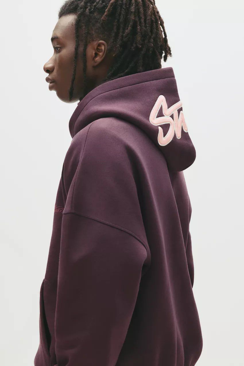 Pull & Bear STWD Box Fit Hoodie | Mauve