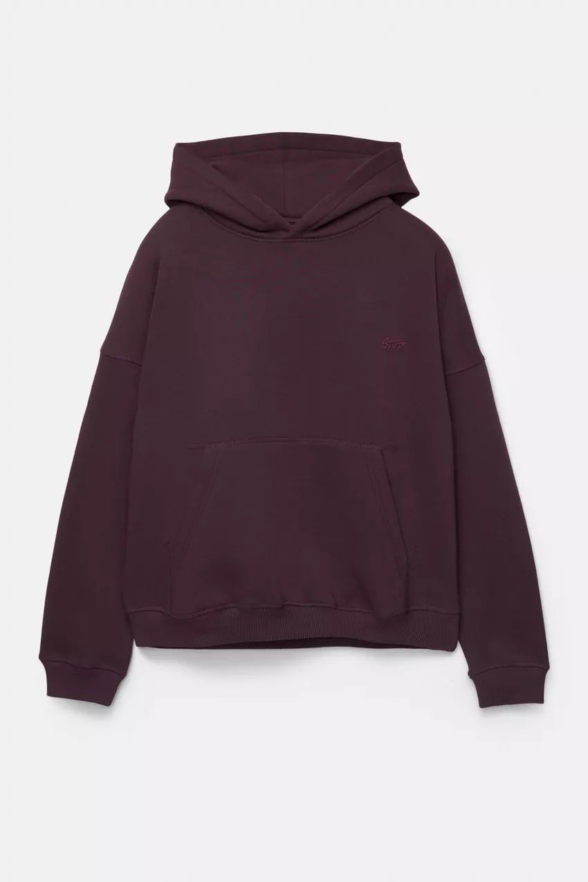 Pull & Bear STWD Box Fit Hoodie | Mauve