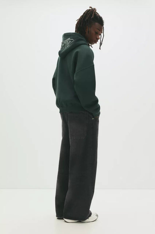 Pull & Bear STWD Box Fit Hoodie | Green