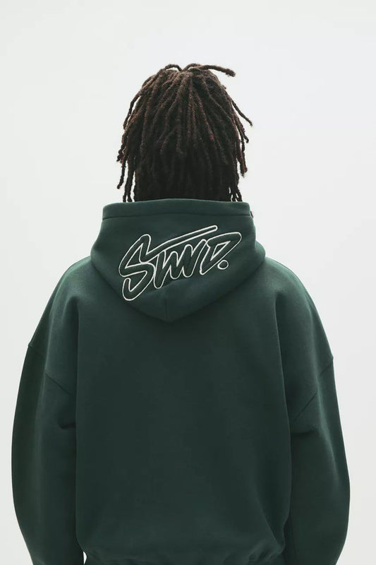 Pull & Bear STWD Box Fit Hoodie | Green