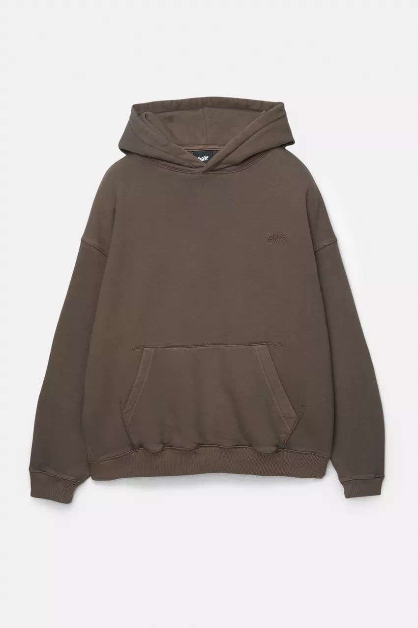 Pull & Bear STWD Box Fit Hoodie | Brown