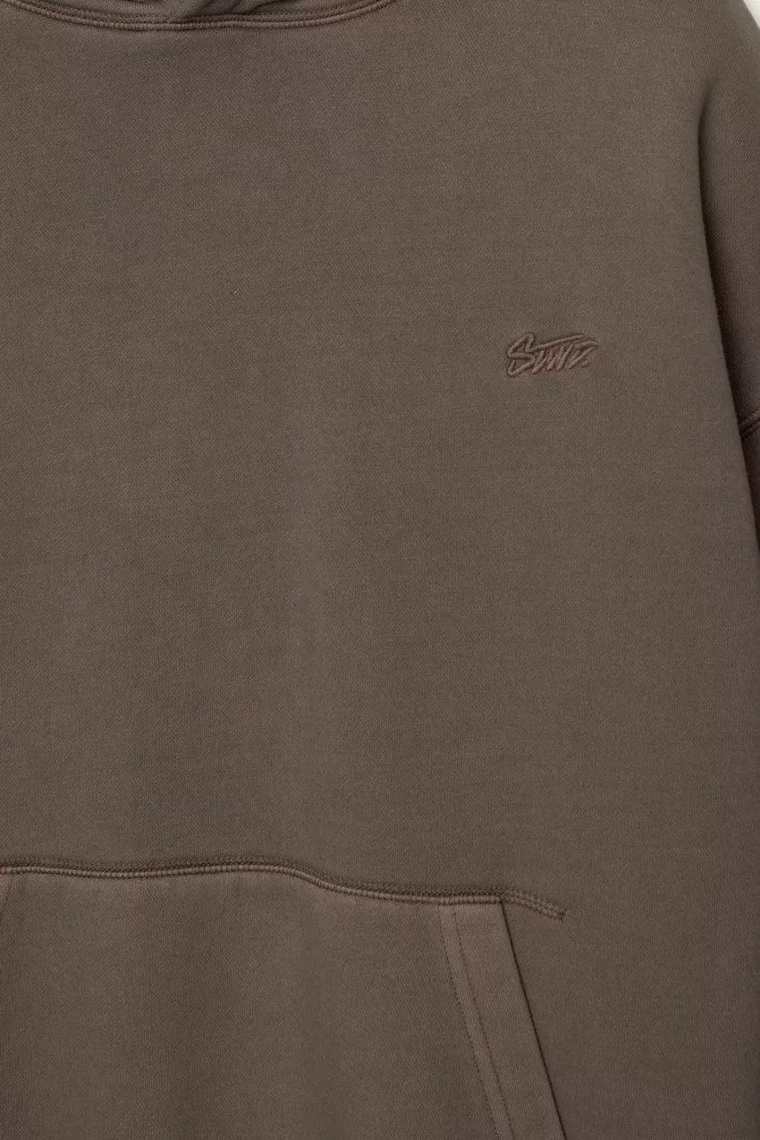 Pull & Bear STWD Box Fit Hoodie | Brown