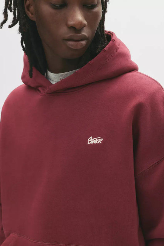 Pull & Bear STWD Box Fit Hoodie | Red