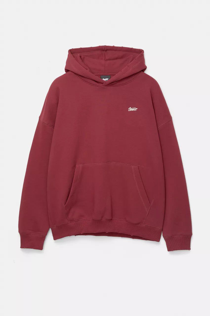 Pull & Bear STWD Box Fit Hoodie | Red
