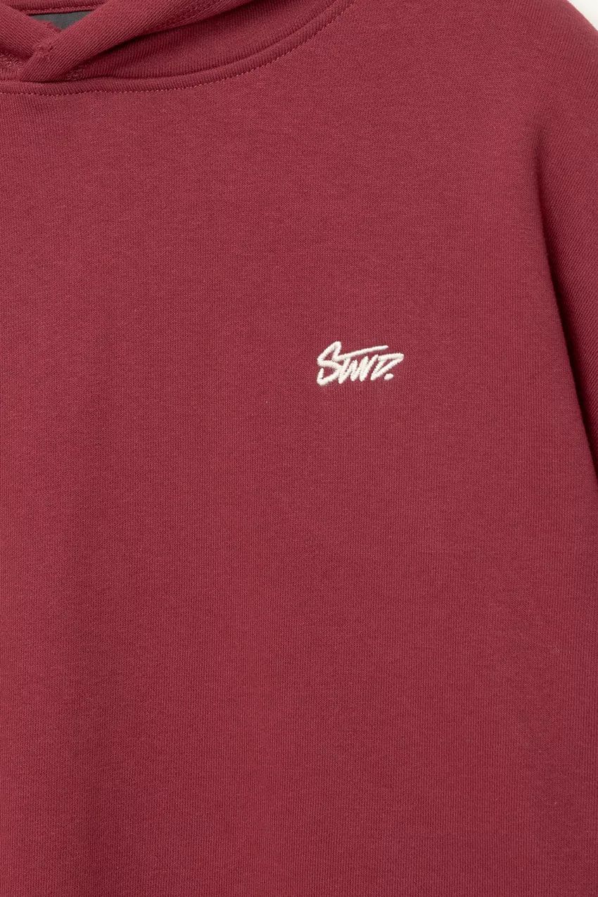 Pull & Bear STWD Box Fit Hoodie | Red