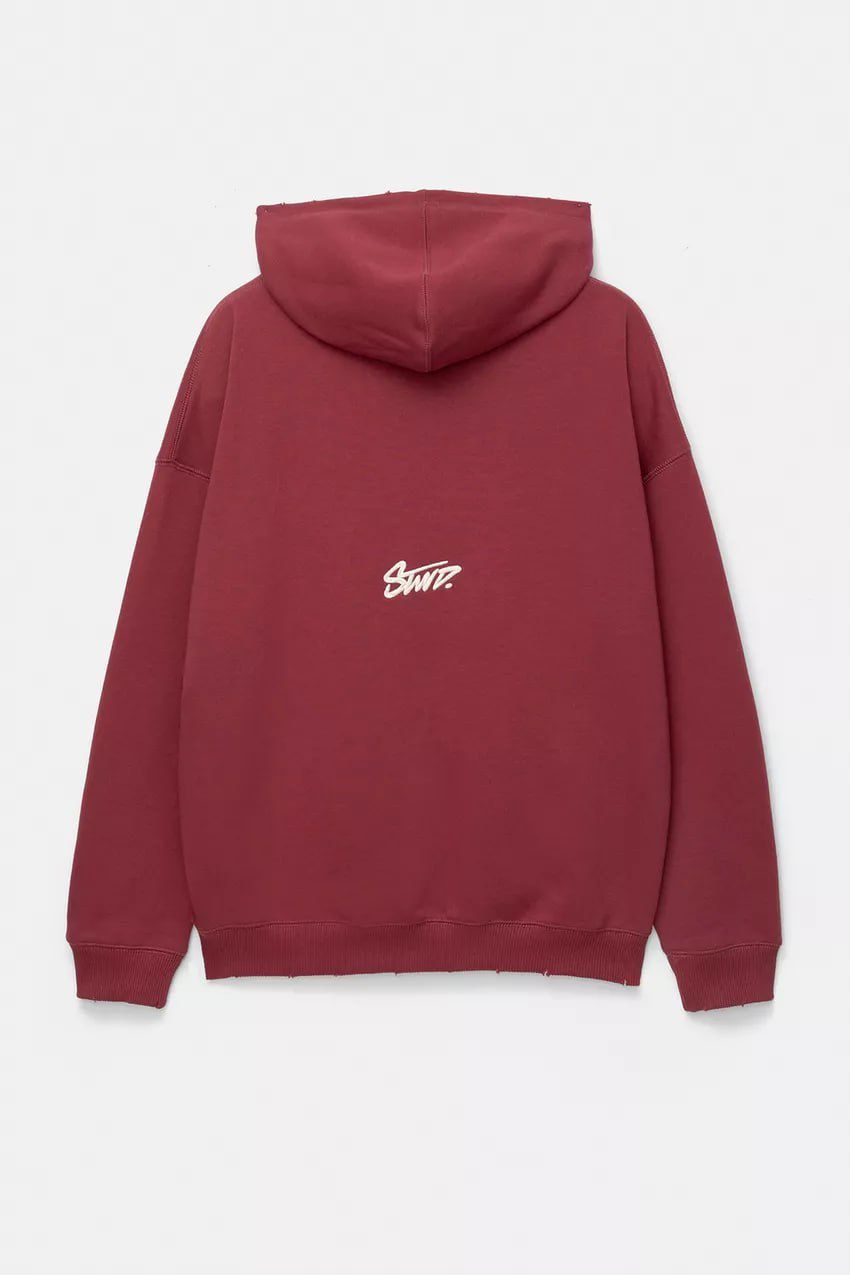 Pull & Bear STWD Box Fit Hoodie | Red